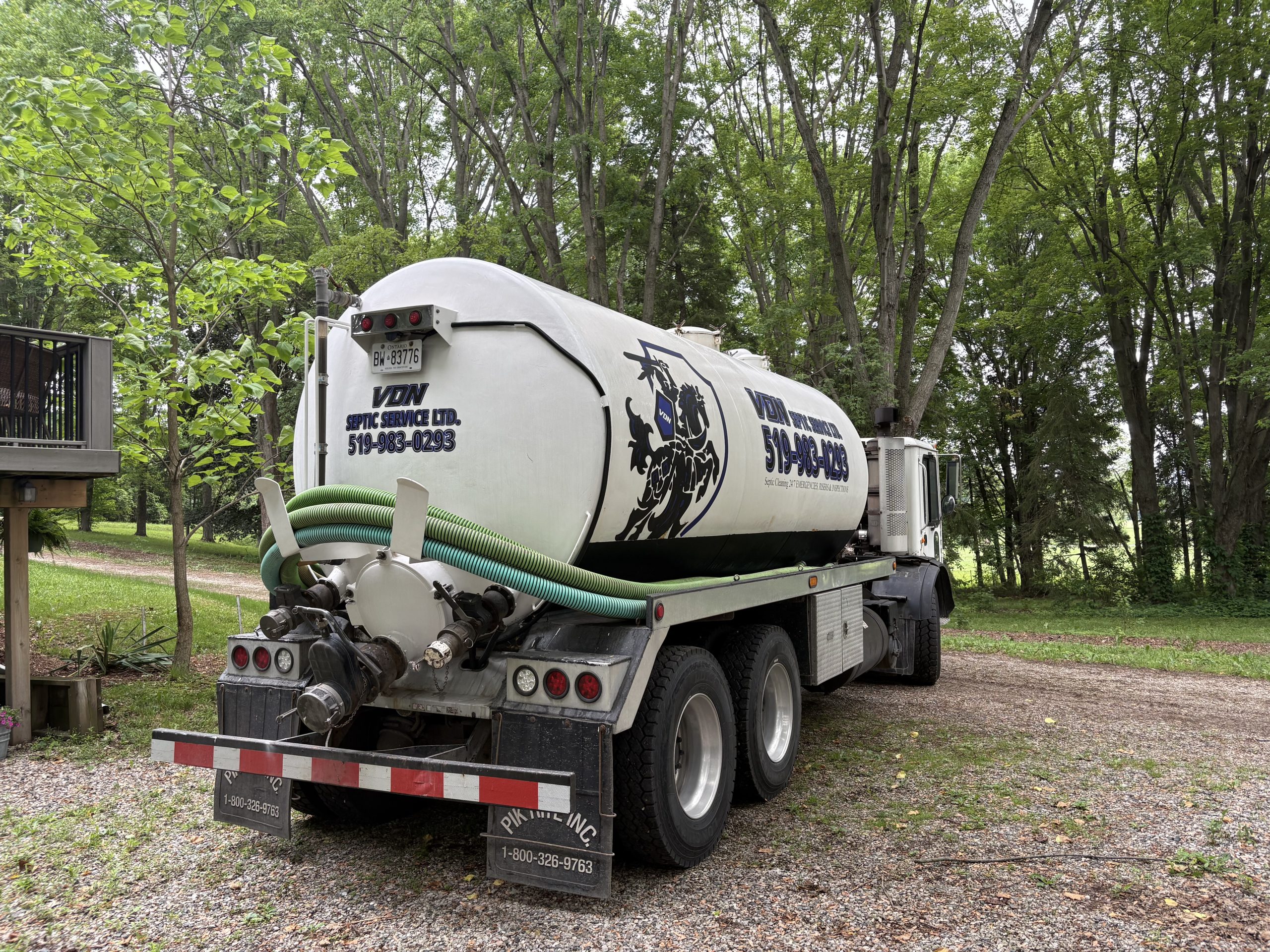 VDN Septic service truck in oxford county